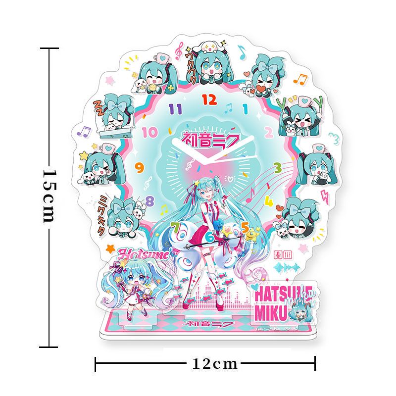 Acrylic Cosplay Prop - 初音ミクアニメアクリル時計スタンドデスクトップ装飾クリエイティブ誕生日プレゼント友人コレクション用