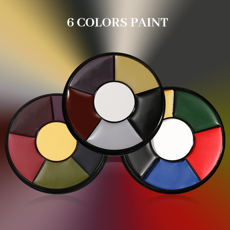 Body Paint Sfx - 6 色オイルフェイスペイントパレットハロウィンパーティー迷彩フェイス & ボディメイクピエロフェイスペイント SFX あざ特殊効果オイルハンティング