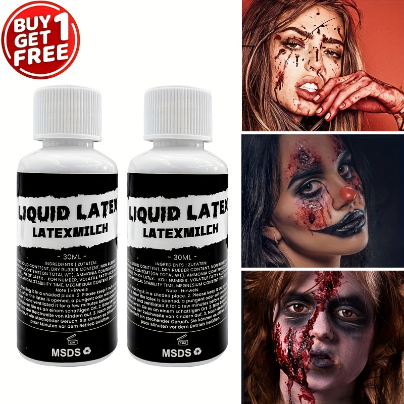 Body Paint Sfx - 2個入り液体ラテックスハロウィンSFXメイクアップキット、透明ラテックス、リアルな傷、しわ、やけどの特殊効果に適しています