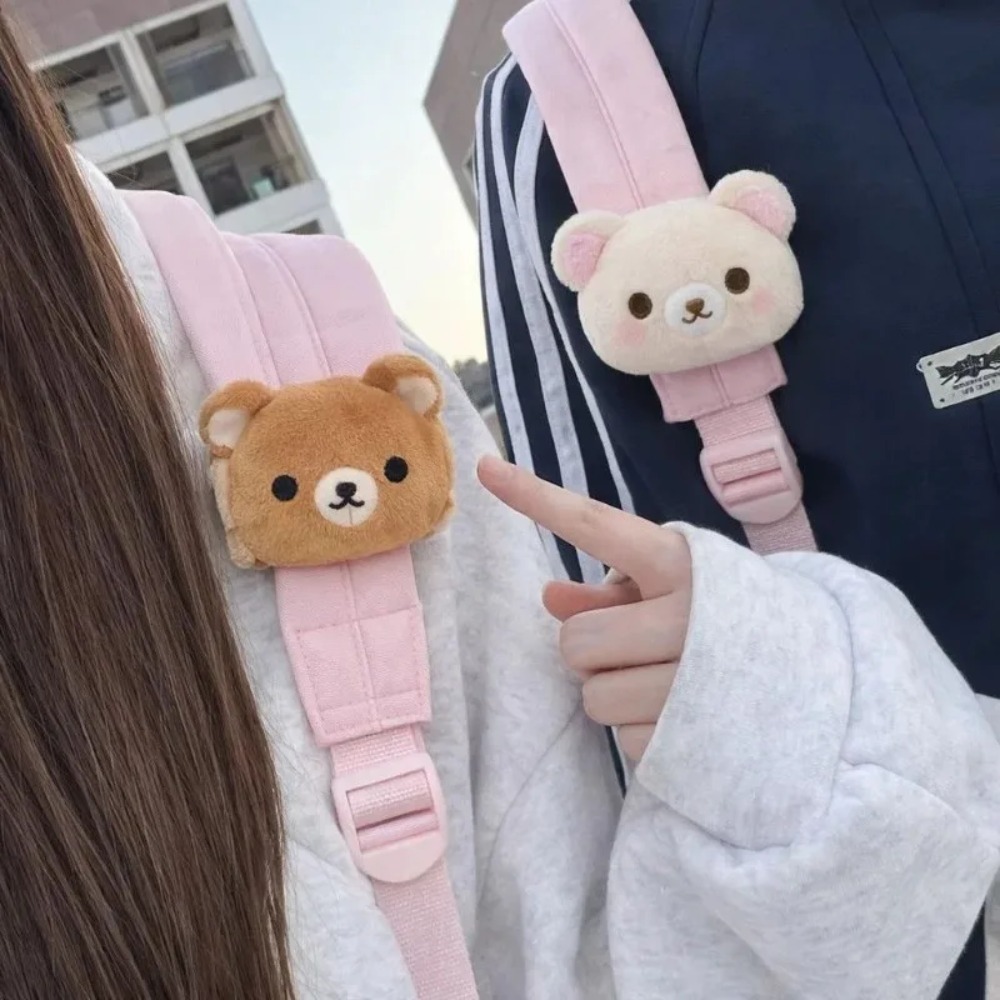 Cosplay Prop Bag - 柔らかいリラックマのぬいぐるみバッグチャーム、かわいい漫画のクマのキーホルダー、バックパックの装飾アクセサリー、誕生日や友情の贈り物に最適