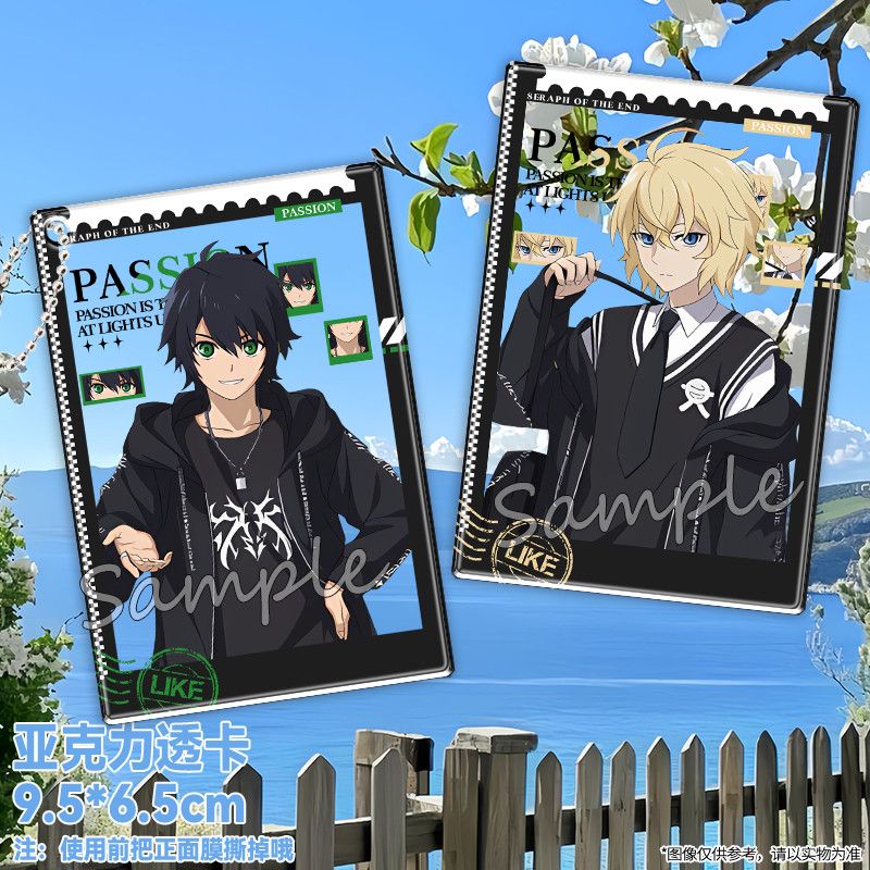 Acrylic Cosplay Prop - アニメ終わりのセラフ百夜ミカエラコスプレ写真小道具 Diy 漫画新アクリル透明カードカードクリスマスギフト