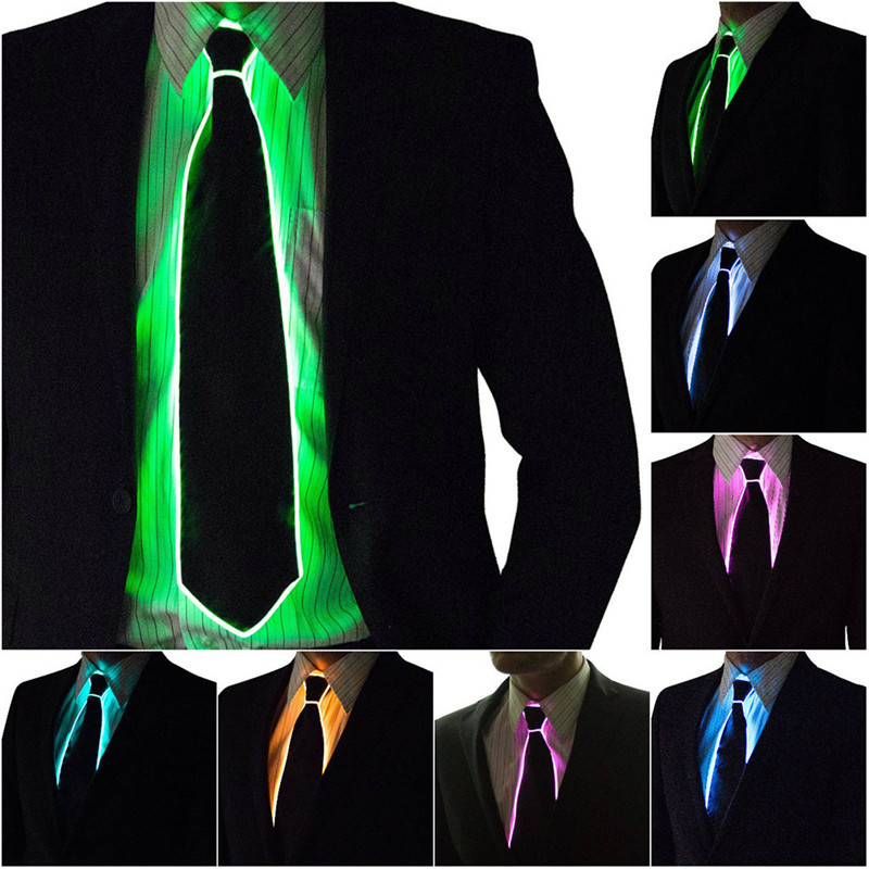 Led El Wire - 男性光るネクタイ EL ワイヤーネオン LED 発光パーティーハロウィンクリスマス発光ライトアップ装飾 DJ
