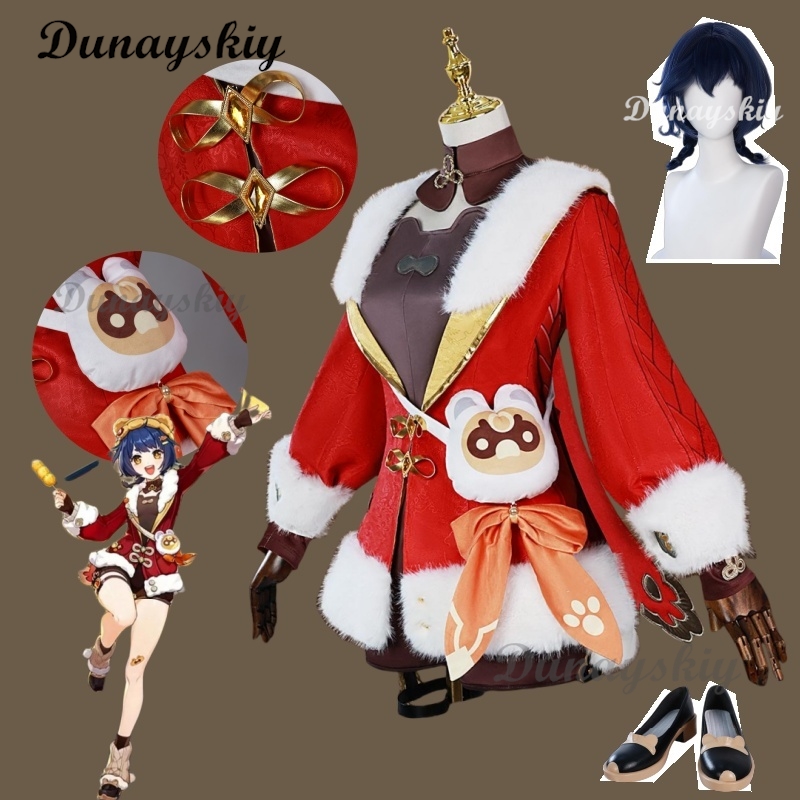 原神 Xiangling コスプレ衣装ウィッグ赤い制服スーツ - Cosplay Prop Bag のレビューと価格
