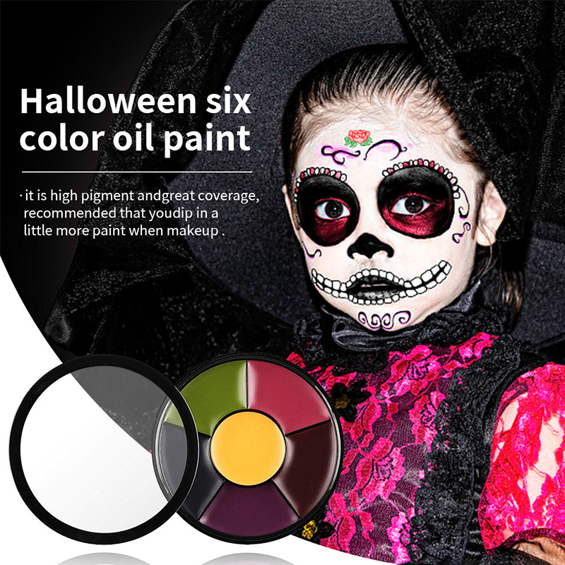 6 色オイルフェイスペイントパレットハロウィンパーティー迷彩 - Body Paint Sfx のレビューと価格