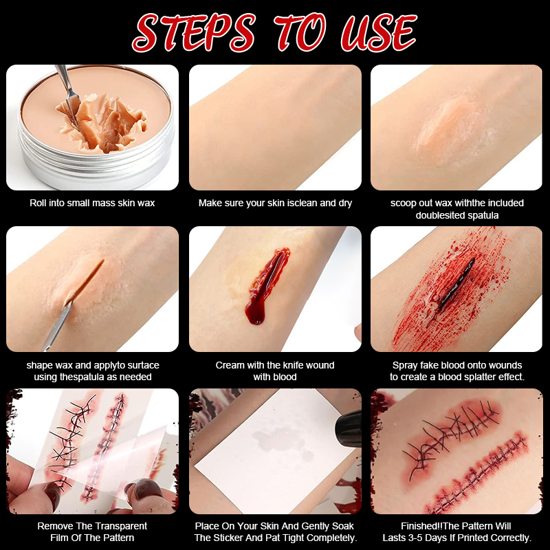 15gのリアルなウォッシャブル特殊効果メイクアップ、特殊効果 - Body Paint Sfx のレビューと価格