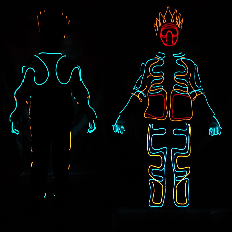 ELワイヤーLEDライトアップ服 LED衣類 メンズ ナイト - Led El Wire のレビューと価格