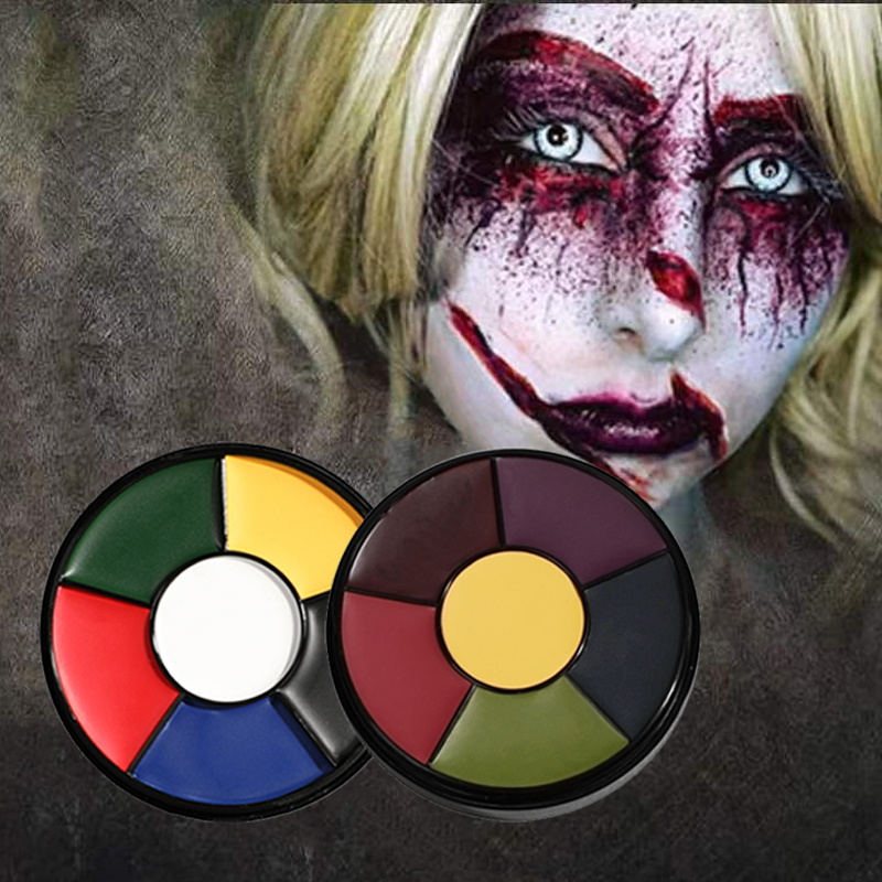 6色の傷跡ホイール特殊効果SFXゾンビメイクアップフェイスボ - Body Paint Sfx のレビューと価格