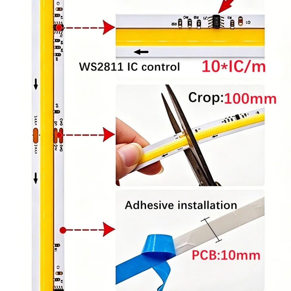 5m-40m DC24V WS2811 IC COB LED - Led El Wire のレビューと価格