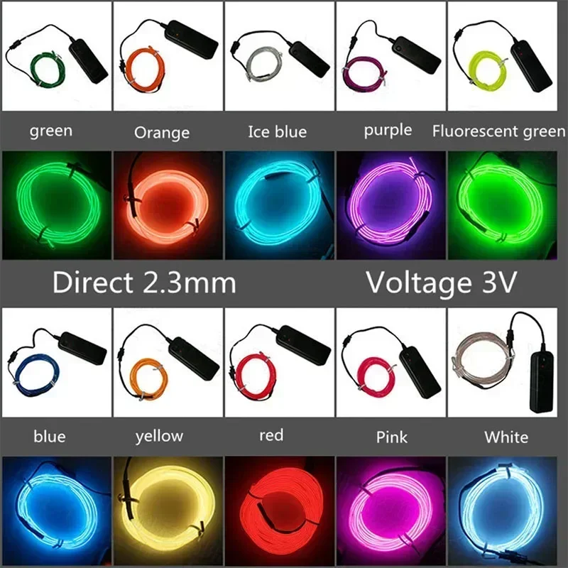1 メートル/3 メートル/5 メートル柔軟なネオンライトボ - Led El Wire のレビューと価格